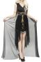sexy slight stretch halloween greek goddess costumes(with belt&hand rings)_Black
