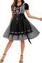 plus size non-stretch 5 colors oktoberfest maid costumes_Black