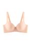 stretch gather 4 colors solid color padded with underwire bras_Black_Dark Gray_Rose Red_Nude