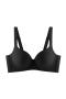 stretch gather 4 colors solid color padded with underwire bras_Black
