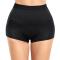 sexy plus size high stretch high waist shapewear shorts_Black