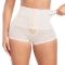 sexy plus size slight stretch high waist hollow out hip lift shapewear shorts_Black_Nude