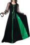 halloween stylish slight stretch witch cosplay dress with hat(no whip)_Green