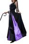 halloween stylish slight stretch witch cosplay dress with hat(no whip)_Green_Purple