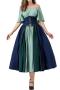 plus size non-stretch 6 colors contrast color with corset costumes_Gray_Yellow_Light Green_Green