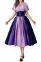 plus size non-stretch 6 colors contrast color with corset costumes_Gray_Yellow_Light Green_Green_Light Purple