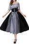 plus size non-stretch 6 colors contrast color with corset costumes_Gray