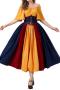 plus size non-stretch 6 colors contrast color with corset costumes_Gray_Yellow