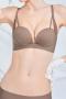 stretch solid color gather 5 colors padded bras(size runs small)_Black_Rose Red_Beige_Brown