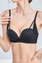 stretch solid color gather 5 colors padded bras(size runs small)_Black