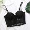 sexy slight stretch bow-knot decor with underwire padded bras(size runs small)_Black
