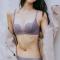 stretch stitching mesh thin padded bras(size runs small)_Black_Light Purple