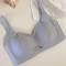 plus size slight stretch solid color traceless padded bras(size runs small)_Black_Haze Blue