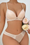 sexy slight stretch mesh stitching padded underwire gathered bra & panty set_Black_White_Nude