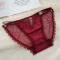 three pcs new stretch mesh low-waist panties(size run small)_Black_Pink_Rose Red