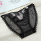 three pcs new stretch mesh low-waist panties(size run small)_Black