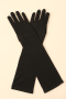 one pair new stretch halloween solid color gloves(length:43cm)_Black