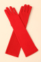 one pair new stretch halloween solid color gloves(length:43cm)_Black_White_Pink_Red