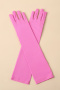 one pair new stretch halloween solid color gloves(length:43cm)_Black_White_Pink