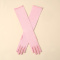 one pair new see-through mesh solid color halloween gloves(length:53cm)_Black_White_Pink