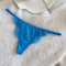 three pcs sexy new stretch lace trim 5 colors thongs(size run small)_Black_Pink_Magenta_Blue