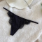 three pcs sexy new stretch lace trim 5 colors thongs(size run small)_Black