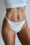 three pcs stretch new 5 colors rhinestone decor lace trim thongs(size run small)_Black_White