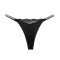 three pcs stretch new 5 colors rhinestone decor lace trim thongs(size run small)_Black