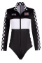 sexy plus size slight stretch racing suit costumes(with stockings)_White