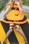 halloween plus size non-stretch maid costumes(with hair hoop,no stockings)_Black