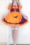 halloween plus size non-stretch maid costumes(with hair hoop,no stockings)_Black_Purple