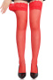 sexy plus size high stretch lace trim stockings(asia size)_Black_White_Red