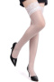 sexy plus size high stretch lace trim stockings(asia size)_Black_White