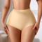sexy high stretch seamless trim butt lifter panty_Black_Beige
