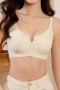sexy slight stretch 6 colors solid color traceless gather padded bras_Black_Gray_Pink_Light Green_Beige