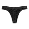 sexy stretch water wave printing breathable seamless thin thongs_Black