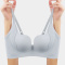 plus size stretch solid color traceless padded bras(size run small)_Black_Light Green_Sky Blue