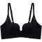 plus size stretch solid color traceless padded bras(size run small)_Black