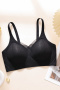 plus size stretch breathable traceless padded bras(size run small)_Black