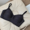 stretch solid color 5 colors traceless padded bras(size run small)_Black