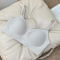 stretch solid color 5 colors traceless padded bras(size run small)_Black_Gray