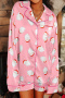 plus size christmas non-stretch satin santa claus batch printing sleepwear_Black_Pink