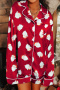 plus size christmas non-stretch satin santa claus batch printing sleepwear_Black_Pink_Red