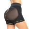 sexy plus size high stretch high waist mesh stitching lift hip shapewear shorts_Black