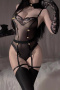sexy police costumes(with neck ring&gloves,no stockings,suitable for 88-132lbs)_Black