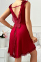 sexy non-stretch high slit backless lace butterfly midi dress sleepwear_Black_Gray_Pink_Red
