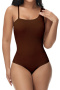 sexy plus size slight stretch 4 colors bodysuit shapewear_Black_Blue_Brown