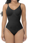 sexy plus size high stretch 5 colors backless sling bodysuit shapewear_Black