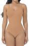 sexy plus size high stretch 5 colors backless sling bodysuit shapewear_Black_Khaki