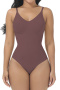 sexy plus size high stretch 5 colors backless sling bodysuit shapewear_Black_Khaki _Brown_Reddish Brown